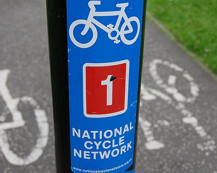 cycle sticker on a lampost